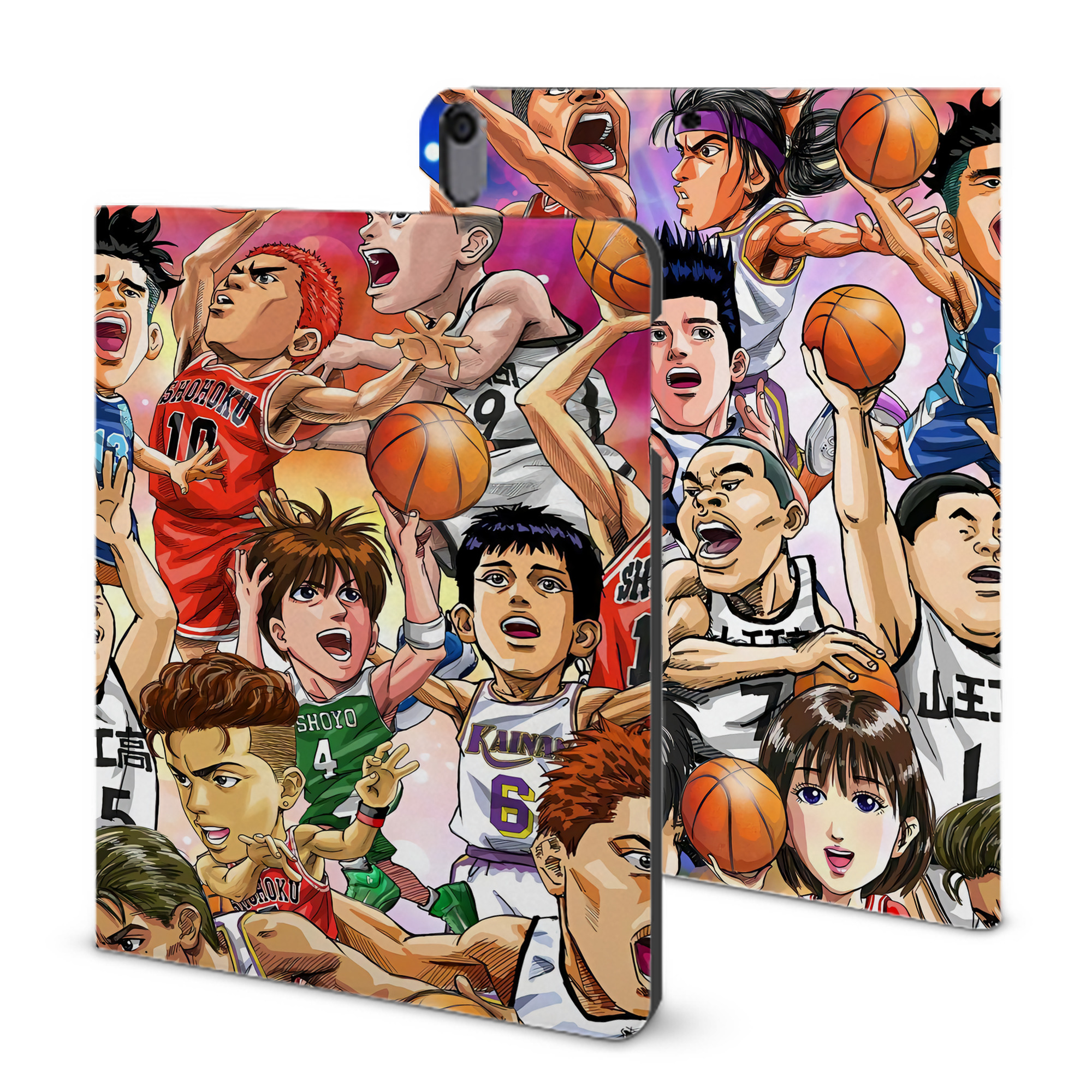 （画像用） SLAM DUNK／スラムダンク IPad ケース ブック型 PUレザー TPU 耐衝撃 軽量 薄型 ペン収納なし 全面保護 IPad 各モデル対応